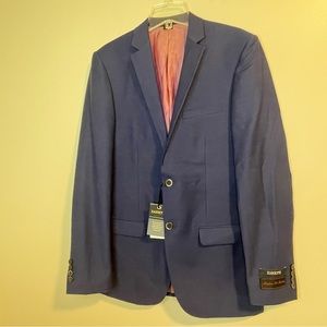 Zanetti Lanificio De Biella Virgin Wool Suit Jacket French Blue Size 40L